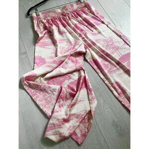 Medium Size Silky Satin Printed Pants